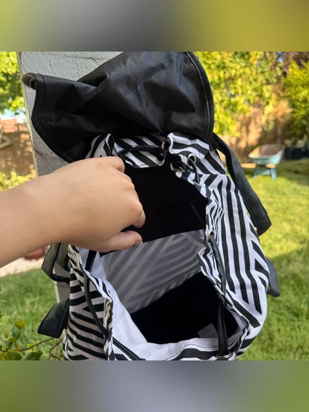 Brooklyn Bound NEW White Black Slouchy Buckle Casual Emo Boho Y2K Backpack